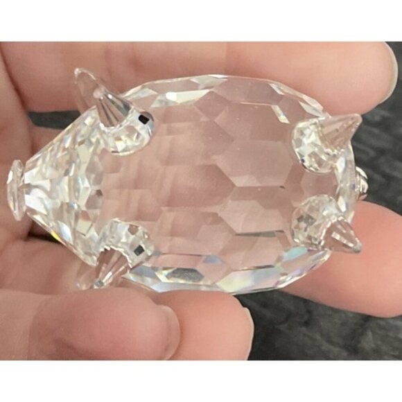 Swarovski Crystal Pig #7638 Figurine Austria With Box Silver Metal Tail - Picture 5 of 7